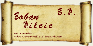 Boban Milčić vizit kartica